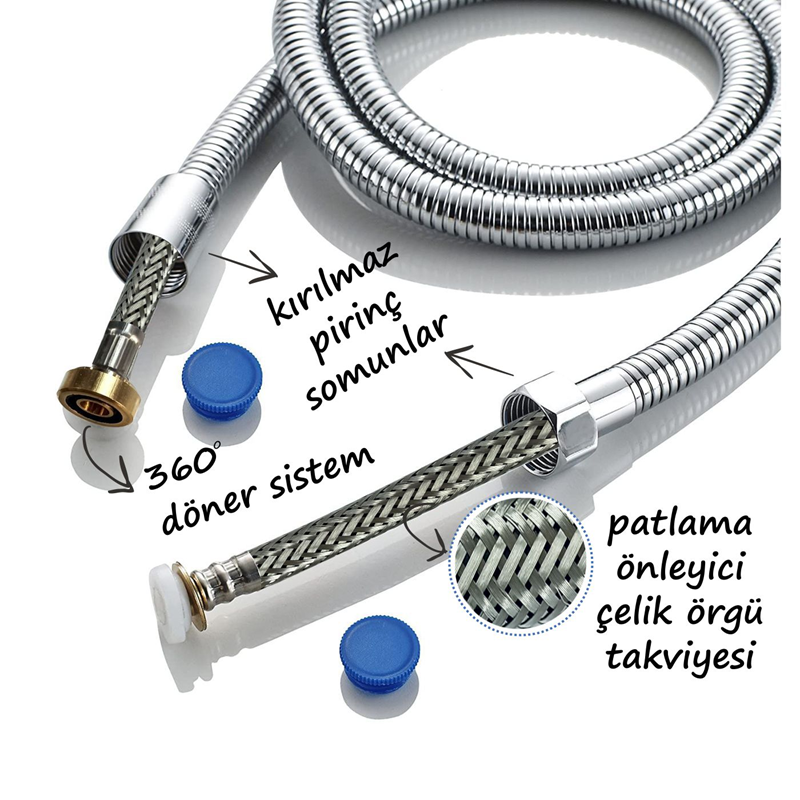 BLİSTERLİ İÇİ ÇELİK ÖRGÜLÜ 150CM 360° DÖN DUŞ HORT